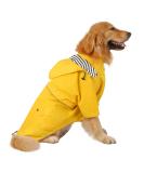 HDE Dog Raincoat Double Layer Zip Rain Jacket with Hood - 3XL Yellow - Buy Online on GoSupps.com