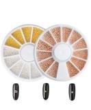 Aysekone Nail Steel Pearls and Studs Set - Fashion Gold, Silver, Rose Gold Nail Art Decorations - 2 Boxes Nail Tools - Buy Online on GoSupps.com