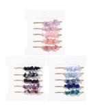 Gemstone Hair Pins Set of 15 - Crystal Bobby Pins for Women in Pink, Purple, Blue Colors - Buy Online on GoSupps.com