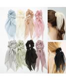 8pcs hair bands scarves Bowknot hair hair tie for women girls double layer chiffon elastic hair tie porch holder hair pressure bandana pure color - Buy Online on GoSupps.com