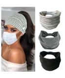 Boho Button Headband Set for Women - Wide Nurse Mask Hair Band with Button, Elastic Sports Headwear and Ear Saver - Perfect for Yoga, Workout and Everyday Wear - Buy Online on GoSupps.com