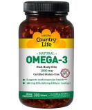 Country Life Natural Omega-3 1000 mg | 300 Softgels | Premium Omega Fatty Acids - Buy Online on GoSupps.com