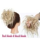 Tousled Hair Extensions Scrunchie - Brown Blonde to Bleach Blonde Ombre Ponytail Wig - Buy Online on GoSupps.com
