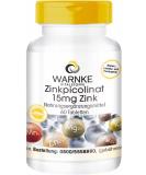 Zinc Tablets 15mg - Vegan Zinc Picolinate | 60 High Dose Tablets | Warnke Vital Substances - German Pharmacy Quality - Buy Online on GoSupps.com