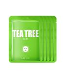 LAPCOS Tea Tree Sheet Mask 5-Pack - Korean Beauty Favorite for Daily Soothing, Acne Treatment, and Pore Clearing - Buy Online on GoSupps.com