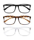 AOOWU Blue Light Blocking Glasses 3 Pack Lightweight Computer Glasses Anti Glare Anti Eyestrain Eyeglasses with Blue Light Filter Clear Lens Anti Blue Light Reading Glasses for Women Men Black White Tortoiseshell - Buy Online on GoSupps.com