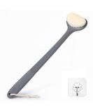 Back Body Scrubber Brush - Long-Handle Shower Peeling Brush for Men & Women | 43cm Gray Non-Slip Design - Buy Online on GoSupps.com