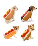 FANSU Pet Halloween Costume Dog Cat Pumpkin Costume Puppy Cosplay Clothes Design Creative Funny Warm Outfits Hoodie Animal Costumes Apparel with Hat and Ears (M hot dog) M hot dog - Buy Online on GoSupps.com