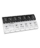 EZY DOSE Push Button 7Day Pill Medicine Vitamin Organizer Box Weekly Am Pm and Lids, Black & White Am/Pm, 1 Count Black & White 1 Count (Pack of 1) - Buy Online on GoSupps.com