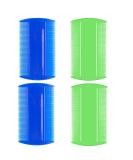 Zhjuju Lice Change - 4 Long-Lasting Double-Sided Combs for Head Lice | Durable Fine-Toothed Lice Removal for Kids Adults & Pets - Green & Blue - Buy Online on GoSupps.com