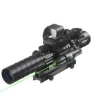 Pinty Rifle Scope 3-9x32 Rangefinder Illuminated Reflex Sight 4 Reticle Green Dot Laser Sight - Buy Online on GoSupps.com