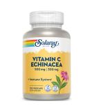SOLARAY Vitamin C & Echinacea Root - Immune System Support | 500mg VIT C & 300mg Echinacea | Non-GMO, Vegan | 120 VegCaps - Buy Online on GoSupps.com