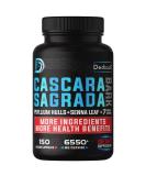 Dedicad Cascara Sagrada Capsules 6550mg - 10 Herb Blend for Digestive & Immune Health - 150 Veggie Pills - Buy Online on GoSupps.com