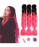 Showjarlly Kanecalon Hair Extensions - Ombre Jumbo Braid 24 | Premium Kanecalon Braids for Stylish Hairstyles | International Shipping Available - Buy Online on GoSupps.com