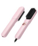 Buy Cordless Hair Straightening Brush & Comb - Fast Heating All Hair Types 30 Min Auto Shut-Off - Pink - Buy Online on GoSupps.com