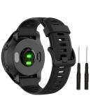 Soft Silicone 22mm Black Band for Garmin Forerunner 935/945/745, Fenix 5/5plus/6/6 Pro, Approach S60 - Replacement Compatible Band - Buy Online on GoSupps.com