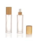 Cosidea 100ml Refillable Bamboo Lid Glass Bottles | Lotion Pump & Travel Containers for Cosmetics - Buy Online on GoSupps.com