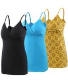 Manci Nursing Top Tank Cami Maternity Pajama Sleep Bra | Women's Cotton | Black/Yellow/Blue - Large - Buy Online on GoSupps.com