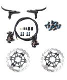 DEYING Zoom 4-Piston MTB Hydraulic Disc Brake Set with 160mm Floating Disc Rotors - Black, Internal Routing - Buy Online on GoSupps.com