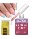 Intobas 5-in-1 Builder Gel for Nails - Nude UV Gel Nail Polish Set 100 Nail Shapes Perfect for Extensions and Nail Art - Buy Online on GoSupps.com