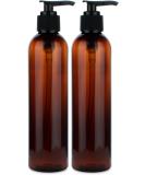 BRIGHTFROM Lotion Pump Bottles, Empty 8 OZ, BPA-Free Refillable Plastic Containers, Amber with Black Dispenser for - Soap, Shampoo, Lotions, Liquid Body Soap, Creams and Massage Oil (2 PACK) Pack of 2 Amber - Buy Online on GoSupps.com
