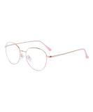 Joxigo Retro Round Metal Frame Computer Glasses Anti-Blue Light UV Protection No Strength Pink Gold with Case - Buy Online on GoSupps.com