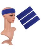 MapofBeauty Yoga Headbands - 3 Pack Stretchy Cotton Hair Wraps for Running & Gym - Blue - Buy Online on GoSupps.com