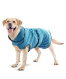 Rongyicare Adjustable Dog Bathrobe with Collar - Rapid Drying Absorbent Waffle for Large Dogs (XXXL 73-80cm Blue) - Buy Online on GoSupps.com