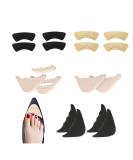 4 Pairs Adjustable Shoe Filler & Heel Grip Liner Inserts - Reusable Toe Plug Foot Brace Pads for Men & Women - Black Khaki Beige - Buy Online on GoSupps.com