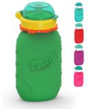 Squeasy Snacker - Green - Reusable silicone squeezy pouch 180ml. Squeezy pouch for self-filling BPA-free - Buy Online on GoSupps.com