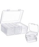 12-Piece Small Clear Plastic Beads Storage Containers with Hinged Lid - Ideal for Jewelry, Diamonds, DIY Art Crafts - 2.12 x 2.12 x 0.79 Inch - Buy Online on GoSupps.com