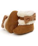 RVROVIC Baby Boys Girls Plush Winter Snow Boots Bowknot Anti Slip Warm Fleece Infant Boots Toddler Prewalkers 12-18 Months 1 Brown - Buy Online on GoSupps.com