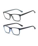 MMOWW 2-Pack Reading Glasses for Men & Women - Anti-Blue Light Computer Glasses with Spring Hinges (Gray & Blue 1.5x) - Buy Online on GoSupps.com