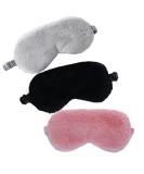 3Pcs Super Soft Plush Sleep Masks - Elastic Band Eye Shade for Men Women - Travel, Yoga, Nap - 3 Colors - Buy Online on GoSupps.com