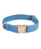 YUDOTE Ultra-Soft Dog Collar for Medium Dogs Natural Cotton Cord Sensitive Skin Friendly Blue-Grey M (1 Pack) | International Shipping Available - Buy Online on GoSupps.com