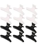 12-Piece Butterfly Hairdresser Clamps | Salon Hair Claw Clips Black & White - Buy Online on GoSupps.com