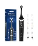 Saker Tooth Polisher Kit - Rechargeable Dental Polisher with 12 Brush Heads LED Light & 5 Speed Modes - Waterproof Teeth Whitening Tool for Perfect Smiles - Buy Online on GoSupps.com