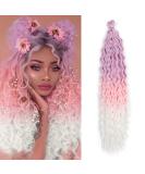 DSOAR Deep Twist Crochet Hair - 22 Inch Synthetic Ombre Kinky Curl Braided Hair Extensions - 3 Pack - Pure/Pink/60 - Buy Online on GoSupps.com