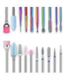 20Pcs Russian Cuticle Drill Bit Set - Diamond Nail Drill Bits for Acrylic Nails, Gel Removal, Cuticle Cleaning - 3/32 Inch Nail Efile Bits - Buy Online on GoSupps.com