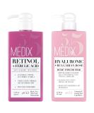 Medix 5.5 Retinol Cream & Hyaluronic Acid Lotion Set | Anti-Aging Moisturizer for Wrinkles & Dry Skin - 15 Fl Oz - Pack of 2 - Buy Online on GoSupps.com