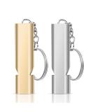 Flintronic Trill Pipe - Emergency Metal Signal Pipe with Key Rings for Camping & Survival | 2 Pack in Gold Silver Black - Buy Online on GoSupps.com