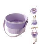 3-in-1 Brush Cleaner Box | Silicone Makeup Brush Cleaning Mat - Violet | International Shipping Available - Buy Online on GoSupps.com