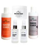 Premium Skin Care Products Combo - Charcoal & Grapefruit Cleanser Vitamin C Serum Hyaluronic Acid Mango Moisturizer - Natural & Organic Formula - Buy Online on GoSupps.com