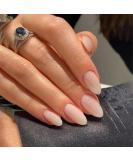 Shop Nude Almond Ombre Press on Nails - Short Medium Gradient Pink White Fake Nails for Weddings & Birthdays | AKT876Q - Buy Online on GoSupps.com