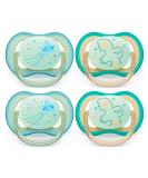 Philips Avent Ultra Air Night Pacifiers for Babies 0-6 Months Pack of 4 Includes Transport and Sterilization Box Unisex - Buy Online on GoSupps.com