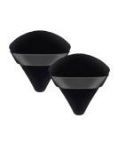 Premium Set of 2 Makeup Sponge Powder Puffs - Soft Triangle Design with Finger Strap for Quick & Easy Application - Black - Buy Online on GoSupps.com