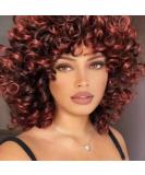 Buy Porsmeer Afro Wig for Women | Large Curly Synthetic Hair Wig | Short Black & Copper-Red Bob for Halloween Cosplay Costume - Buy Online on GoSupps.com