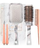 Detangle Hair Brush Set - Luxury Gifts for Women - Hairbrushes for Women - Detangling Blow Drying Straightening - Suitable for All Hair Types - Marble & Rose Gold by Lily England - Buy Online on GoSupps.com