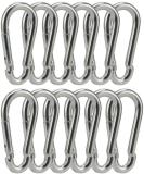 3 Inch Heavy Duty Steel Carabiner Snap Hooks - 12 Pack (8x80mm) for Hammock, Swing, Fitness, Camping, Hiking - Buy Online on GoSupps.com