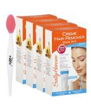 Sally Hansen Creme Hair Remover Kit - Quick & Gentle Formula with Vitamin E & Aloe for Face & Sensitive Areas - 4 Pack with Nose Cleaning Brush - Smooth Skin Solutions - Buy Online on GoSupps.com